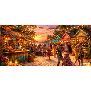 Decordoek Caribisch Strandfeest - Bacchus Feestverhuur
