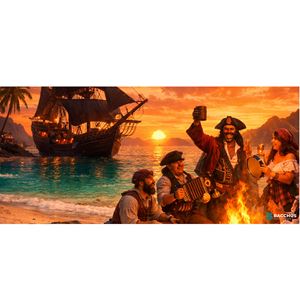 Decordoek Piratenschip - Bacchus Feestverhuur