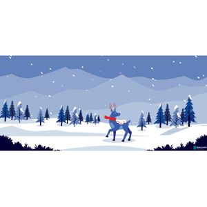 Spandoek Winterlandschap Rendier