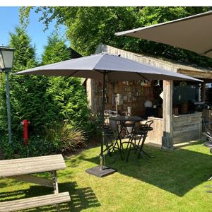 Parasol vierkant 3 meter Antraciet inclusief parasolvoet Parasol vierkant 3 meter Antraciet inclusief parasolvoet