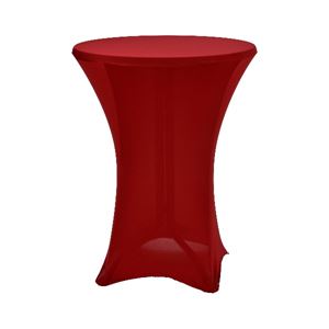 Statafel met stretchrok rood