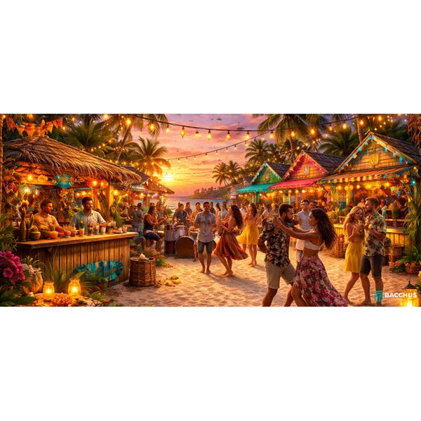 Decordoek Caribisch Strandfeest - Bacchus Feestverhuur Decordoek Caribisch Strandfeest - Bacchus Feestverhuur