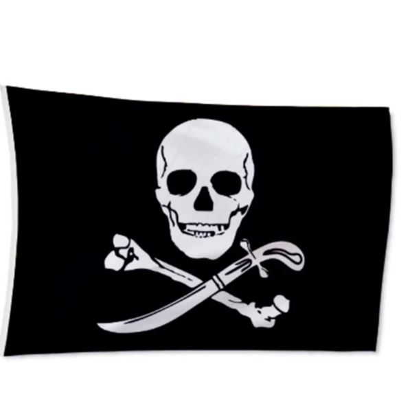 Piratenvlag 'Jolly Roger' - Bacchus Feestverhuur