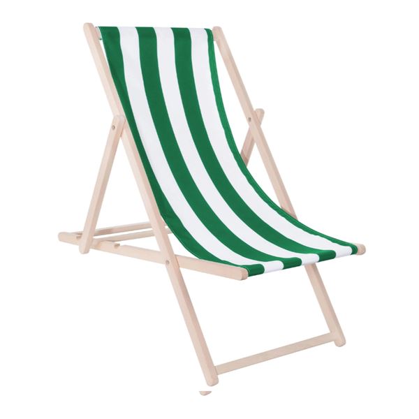 Strandstoel groen-wit gestreept - Bacchus Feestverhuur